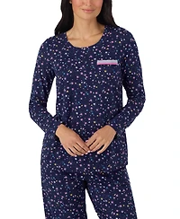 Cuddl Duds Women's Long-Sleeve Crewneck Print Pajama Set