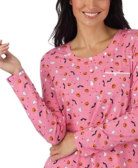 Cuddl Duds Women's Long-Sleeve Crewneck Knit Sleep Shirt