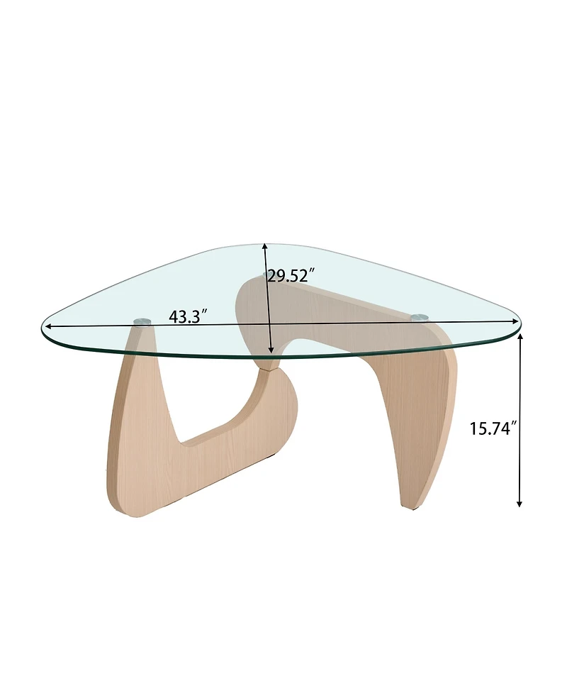 Flynama Small Farmhouse Glass Coffee Table