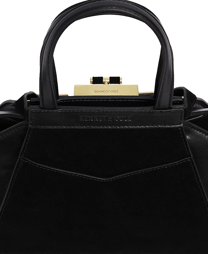 Kenneth Cole Detachable Leather Small Crossbody Satchel Handbag