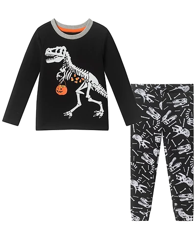 Andy & Evan Toddler Boys' 2T-4T Skeleton Dino Print Pajamas, 2-Piece Set