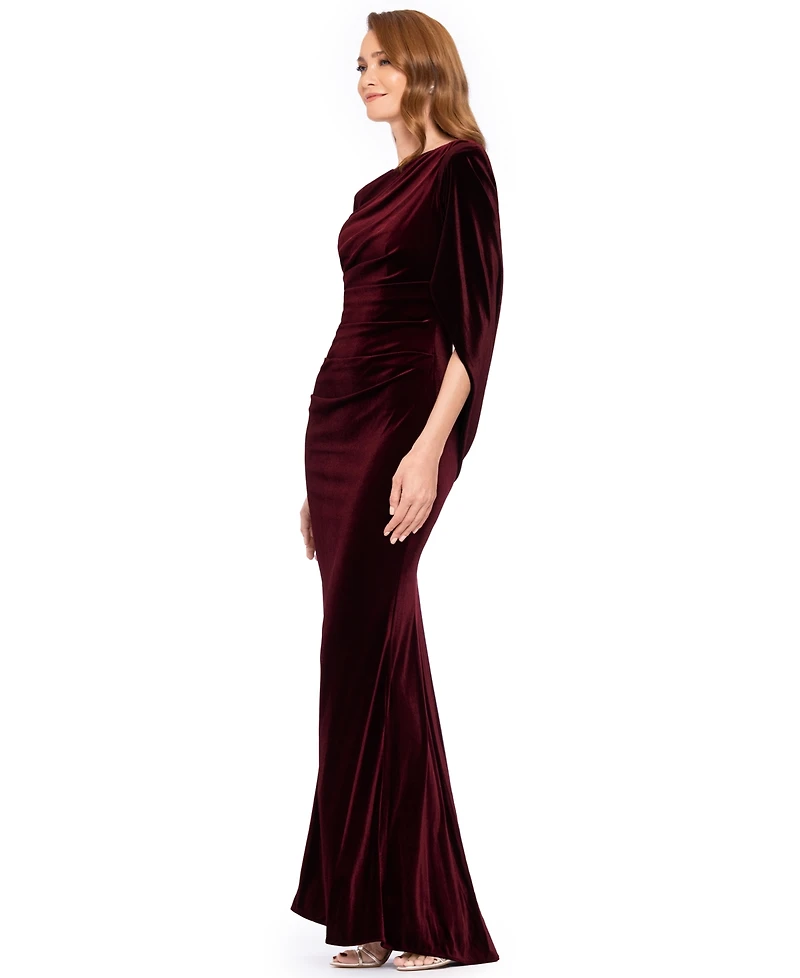 Betsy & Adam Women's Glitter Long Cowl Neck Dress