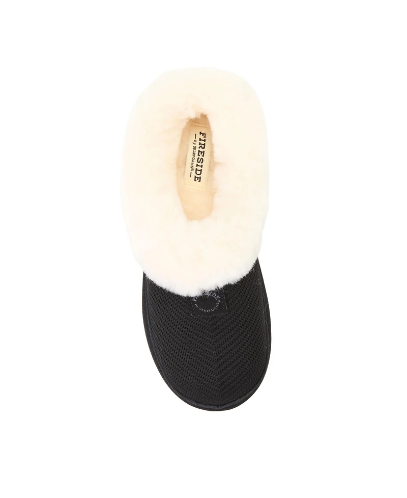 Dearfoams Women's Fireside by Adelaide Sport Knit Clog Water Repellent Slippers