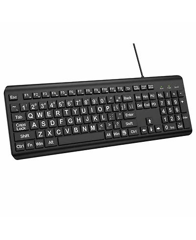 Lofree Wired Quiet Oversized Lettering Full-Size Keyboard for Pc and Mac