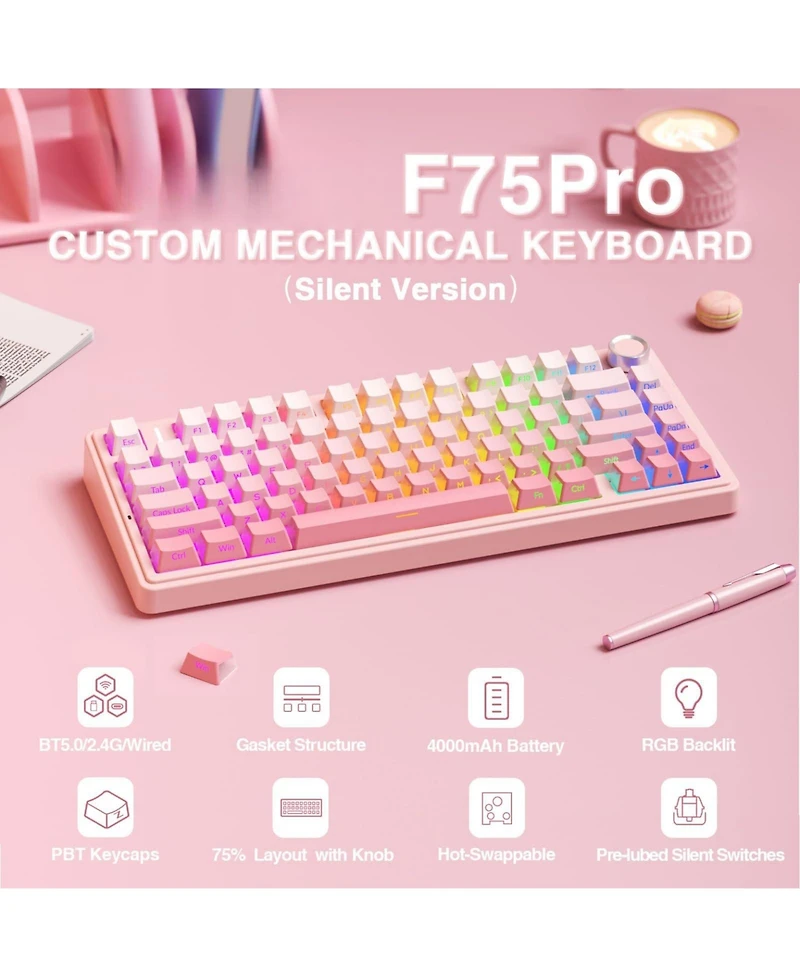 Lofree F75Pro Wireless Hot-Swappable Rgb Gaming Keyboard