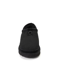 Dearfoams Women's Fireside by Sport Knit And Suede Slip On Shoetie Water Repellent Slippers