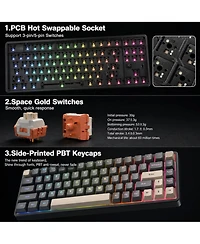 Lofree 75 Percent Wireless Hot-Swappable Rechargeable Mechanical Gaming Keyboard