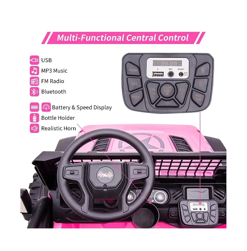 homfan 2-Seat Kids Ride-On Electric Truck with Remote Control, Ages 3-8