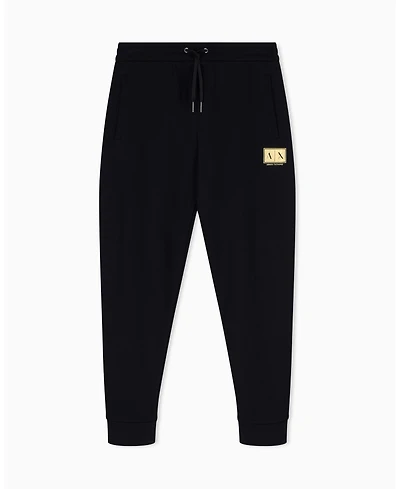 A|X Armani Exchange Men's Black And Gold Box Jogger