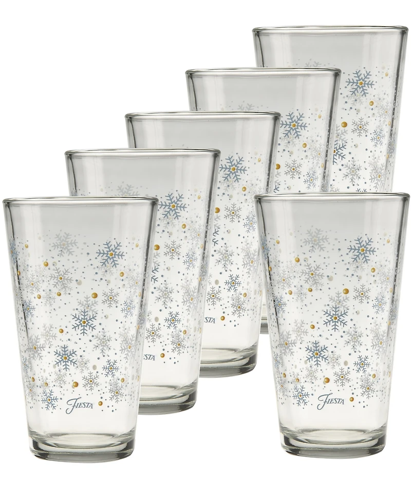 Fiesta Snowflakes Tapered Cooler Glasses, Set of 6, Exclusively at Macy's