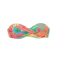 Lascana Women's Tropical Print Bandeau Bikini Swimsuit Top Bra Sizing