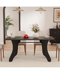 Dining Table, 63 in Rectangular Dinner Table for 4-6 People | Antler Dinner Kitchen Table, Modern Farmhouse for Dining Room