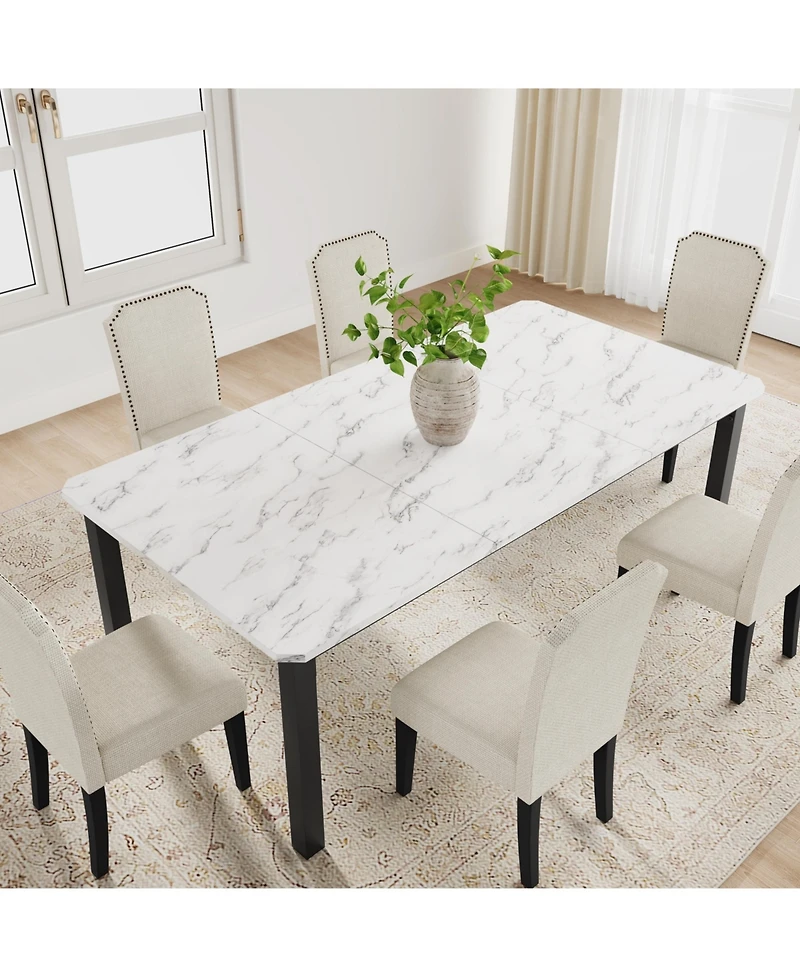 78.7" Industrial Dining Table for 8-10