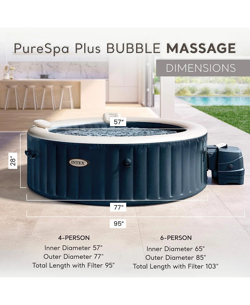 Intex PureSpa Plus Portable Inflatable Jet Spa and Medium PureSpa Benches (2 Pack)