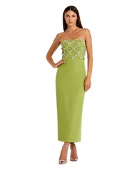 Mac Duggal Women's Strapless Crystal-Embellished Column Midi Dress