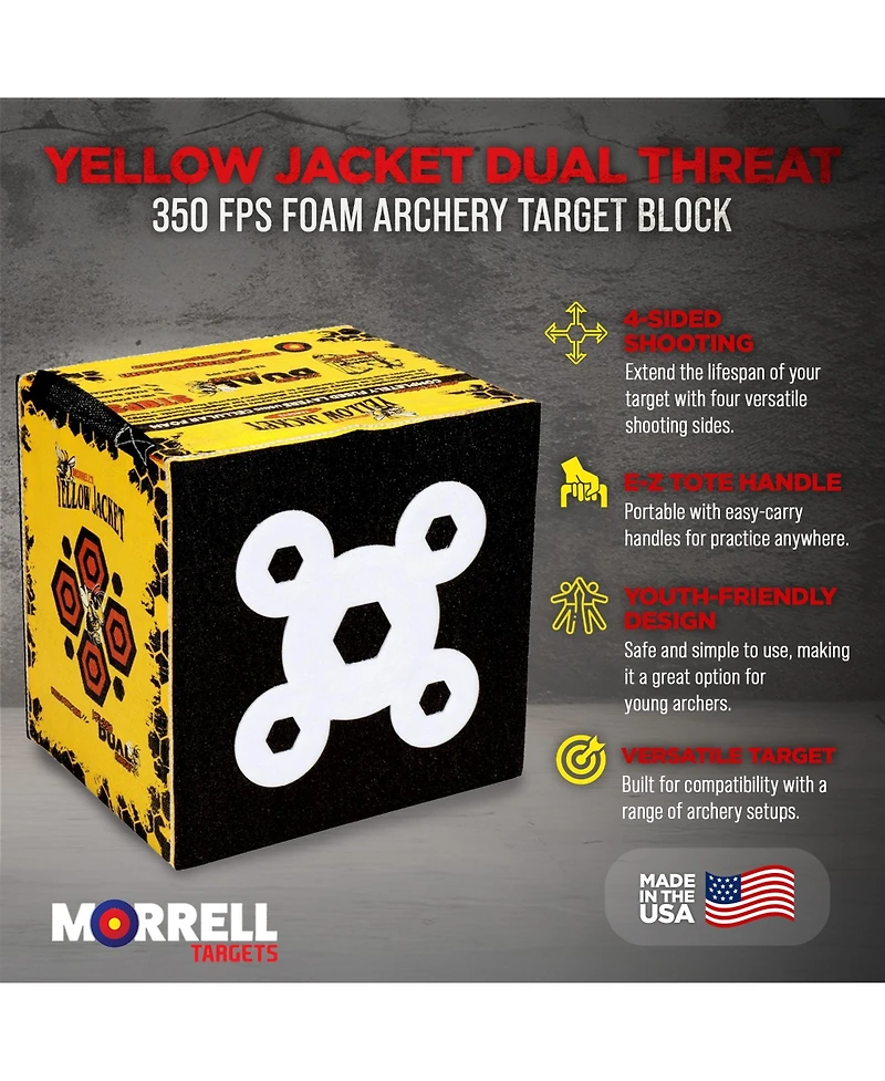 Morrell Yellow Jacket Dual Threat 350 Fps Foam Archery Target Block for All Bows