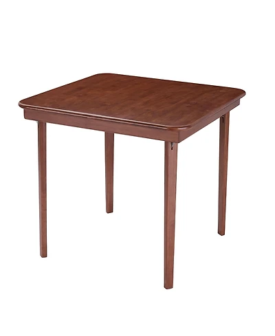 Meco Stakmore Classic Straight Edge Solid Wood Folding Card Table, Cherry Frame