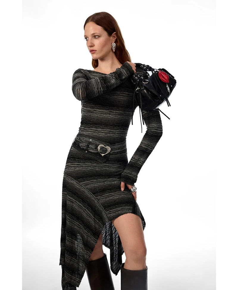 Desigual Women's Asymmetric midi dress