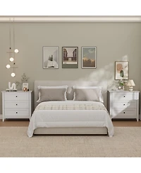 3 Drawer Dresser, 27.5 Inch Bedroom Nightstand, Modern Farmhouse Storage Cabinet, Sofa Side Table for Living Room, Apartment, Entryway