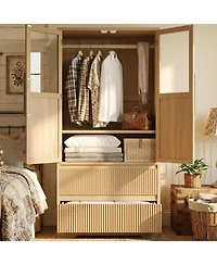 Fluted Drawer Armoire