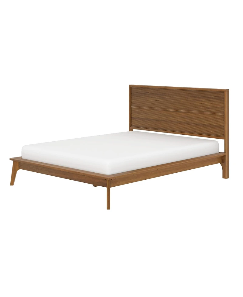 Plank+Beam Linea Tambour Queen Bed, Pecan