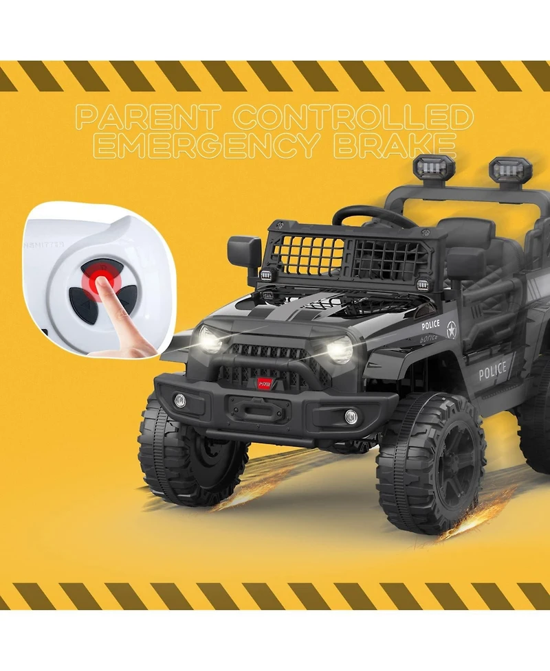 12V Electric Ride-On Car for Kids, Remote Control, Suspension, Led Lights, 2 Speeds, Battery Powered Toy Vehicle for Ages 3-8