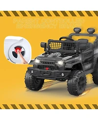 12V Electric Ride-On Car for Kids, Remote Control, Suspension, Led Lights, 2 Speeds, Battery Powered Toy Vehicle for Ages 3-8
