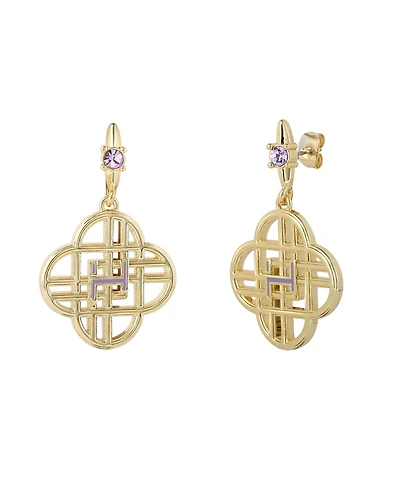 K-Pop Demon Hunters Jewelry Huntrix Logo Dangle Earrings Official License, Gold-Tone Huntix Earrings, K-Pop Gifts