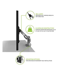 Kanto DMS2000 Dual-Monitor Desktop Mount for 17" - 32" Displays