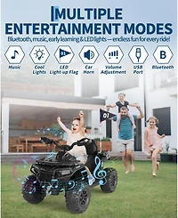 33.5x18.1x22 Inch 12V Electric Atv for Kids Ride On, 4 Wheeler with Remote Control Dual Drive, Outdoor Toy for Boys Girls, Purple, Ages 3-6