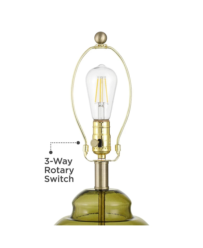 360 Lighting Grimmia 24" High Moss Green Glass Table Lamp Set of 2