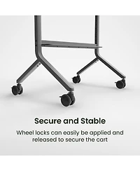 Kanto MTP90 Height Adjustable Rolling Tv Stand for 55" - 90" TVs