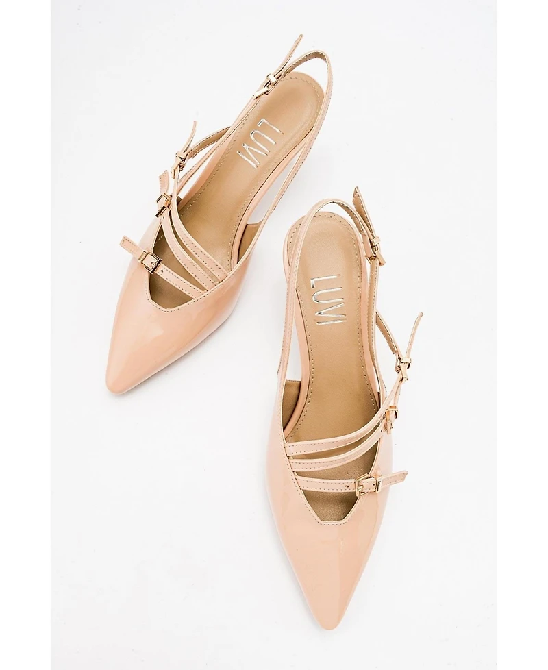 Prologue Shoes Women's Magra Pointed-Toe Slingback Stiletto