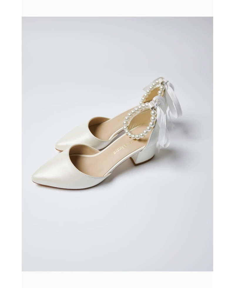 Forever and Always Shoes Women's Evania Block Heel Wedding Pump