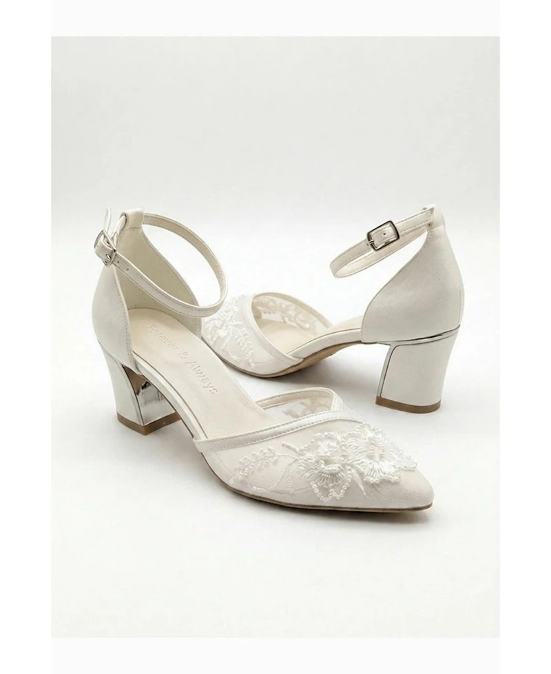 Forever and Always Shoes Women's Viona Lace Bridal Pump