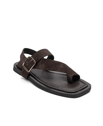 Forever and Always Shoes Women's Curry Leather Slingback Sandal