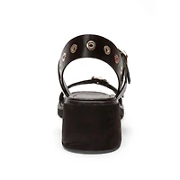 Forever and Always Shoes Women's Rabel Leather Block Heel Sandal
