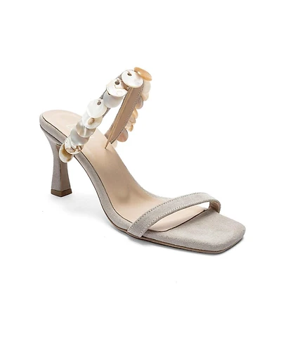 Forever and Always Shoes Women's Arund Leather Stiletto Ankle Strap Sandal