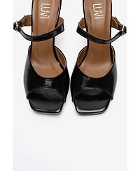 Forever and Always Shoes Women's Urael Leather Stiletto Strap Sandal