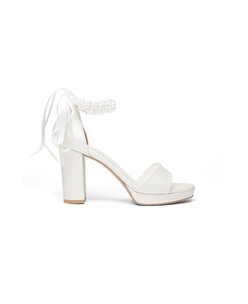 Prologue Shoes Women's Tiara Block Heel Bridal Sandal