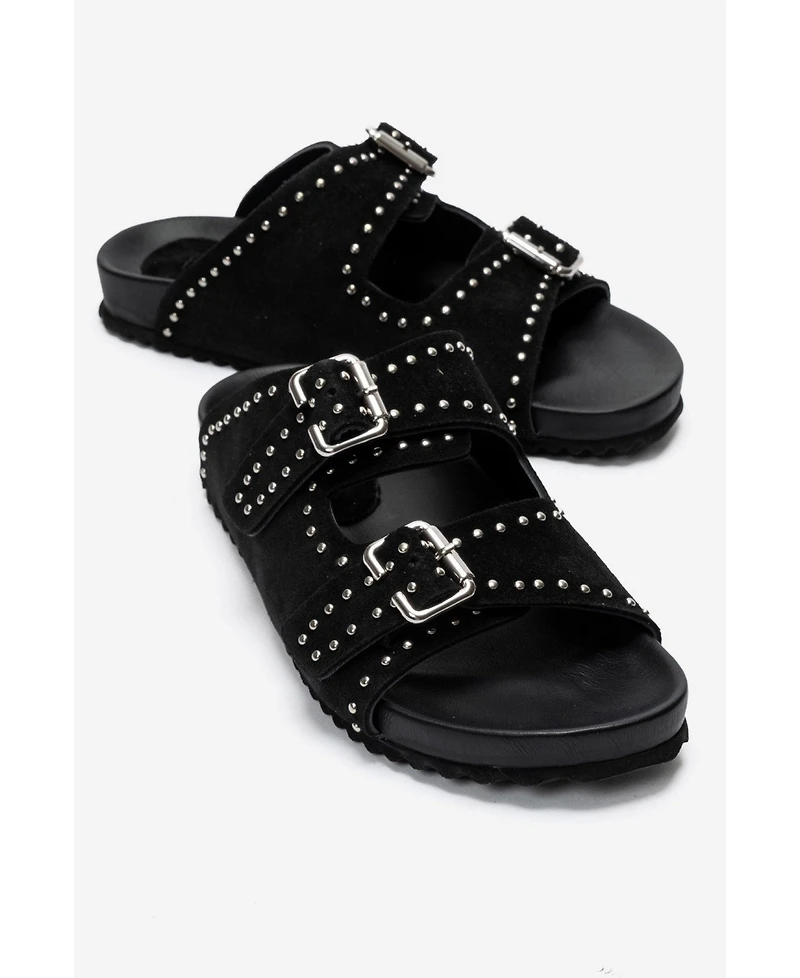 Forever and Always Shoes Women's Avenelle Leather Double Band Sandal