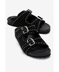 Forever and Always Shoes Women's Avenelle Leather Double Band Sandal