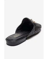 Forever and Always Shoes Women's Senia Leather Woven Mule