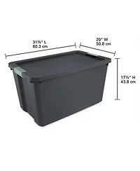 Sterilite 4 Pack 34 Gallon Latch Tote, Stackable Plastic Storage Bin Container