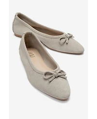 Forever and Always Shoes Women's Umiel Leather Bow Ballet Flat
