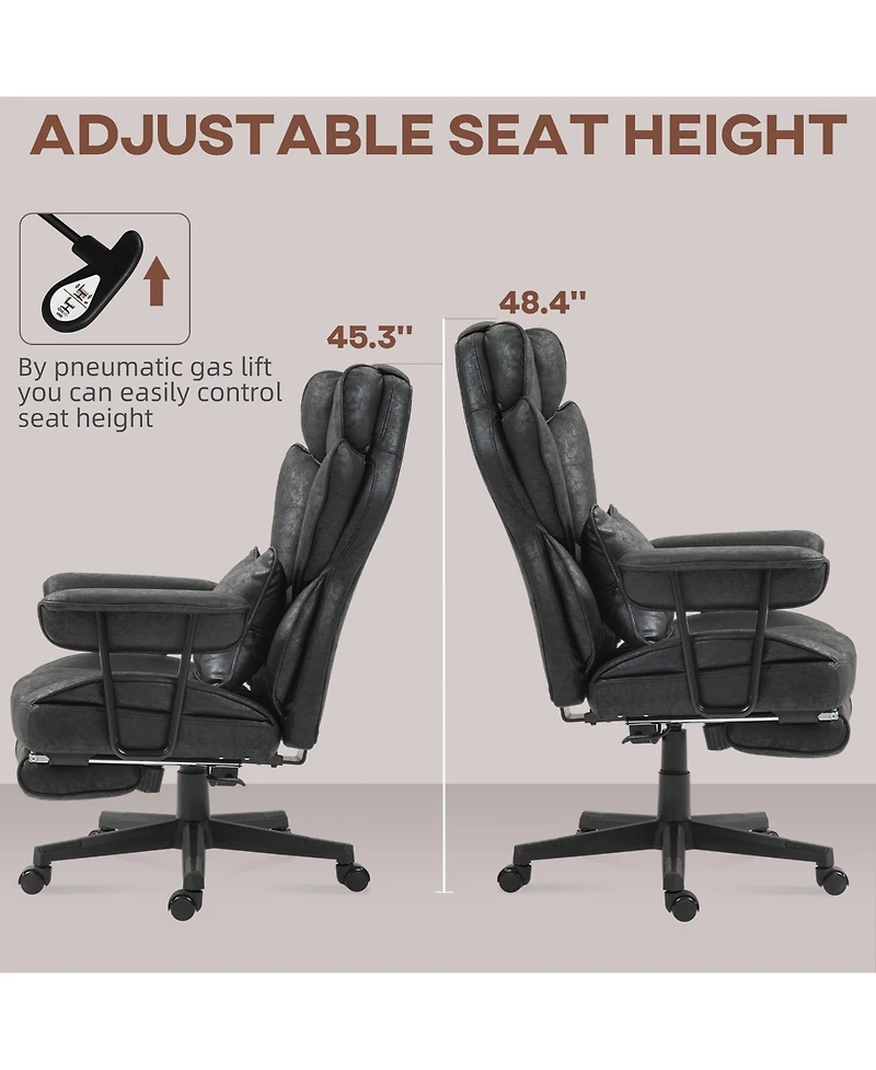 Homcom 396lbs. Big and Tall Office Chair with Footrest & Wide Seat,