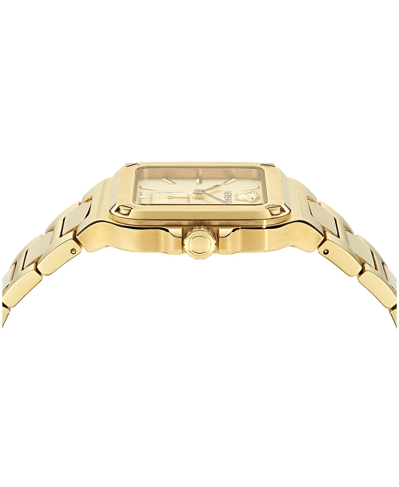 Versace Men's Greca Edge Silver Stainless Steel Bracelet Watch 38x49mm