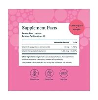 Youtheory Vitamin B12 B6, Daily Energy and Brain Support Supplement, Vegetarian Capsules, 60
