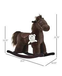 Yobtop Kids Plush Rocking Horse with Sound Effects, 66 lb. Capacity, Ages 3+