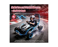 Yobtop 24V Kids Drift Go Kart with Roll Cage, 110 lbs Capacity, Ages 6+